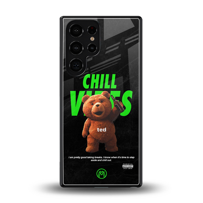 chill vibes back phone cover | glass case for samsung galaxy s25 ultra