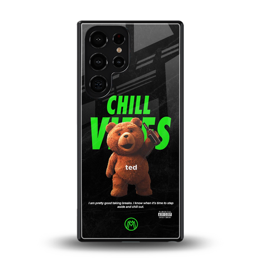 chill vibes back phone cover | glass case for samsung galaxy s25 ultra