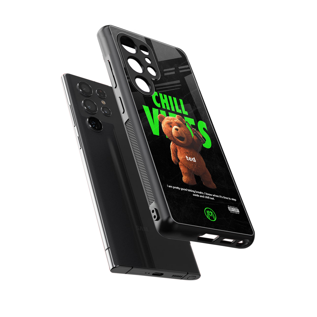 chill vibes back phone cover | glass case for samsung galaxy s25 ultra