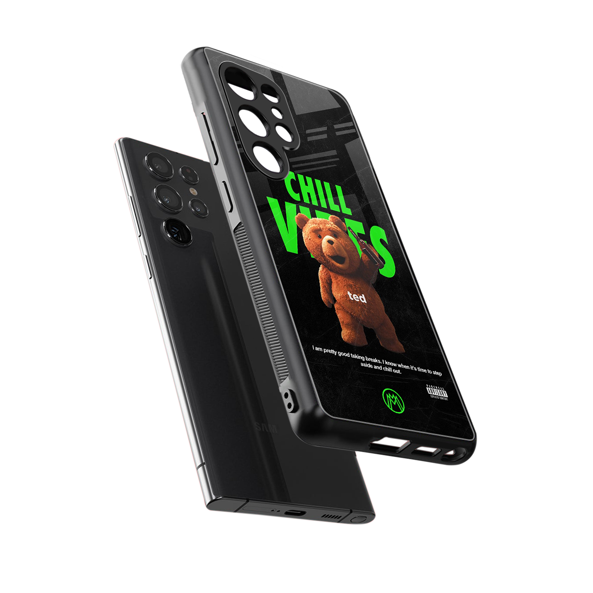 chill vibes back phone cover | glass case for samsung galaxy s25 ultra