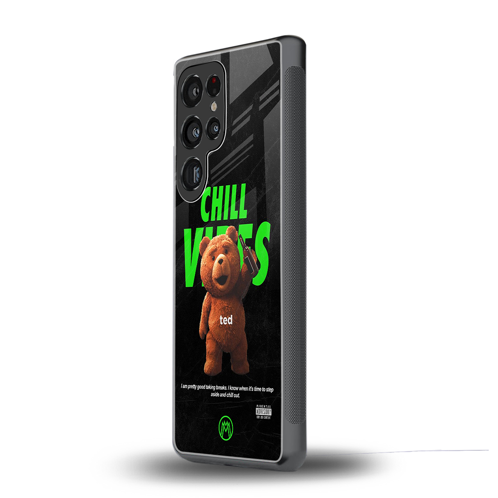 chill vibes back phone cover | glass case for samsung galaxy s25 ultra