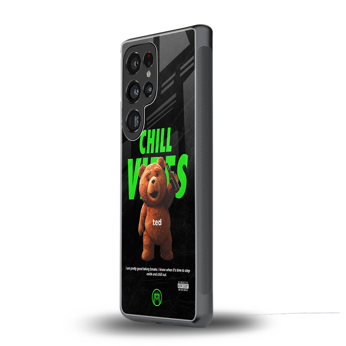 chill vibes back phone cover | glass case for samsung galaxy s25 ultra