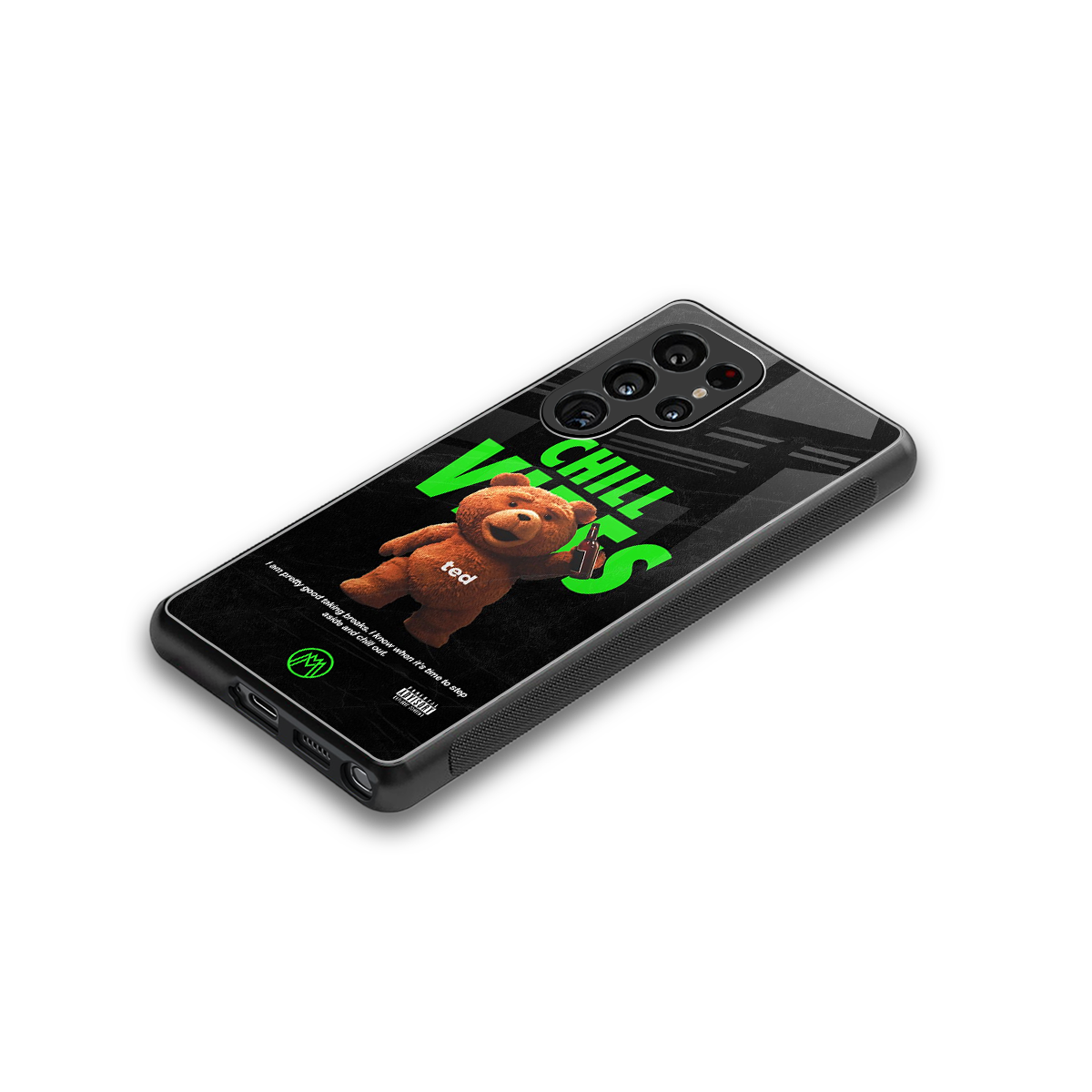 chill vibes back phone cover | glass case for samsung galaxy s25 ultra