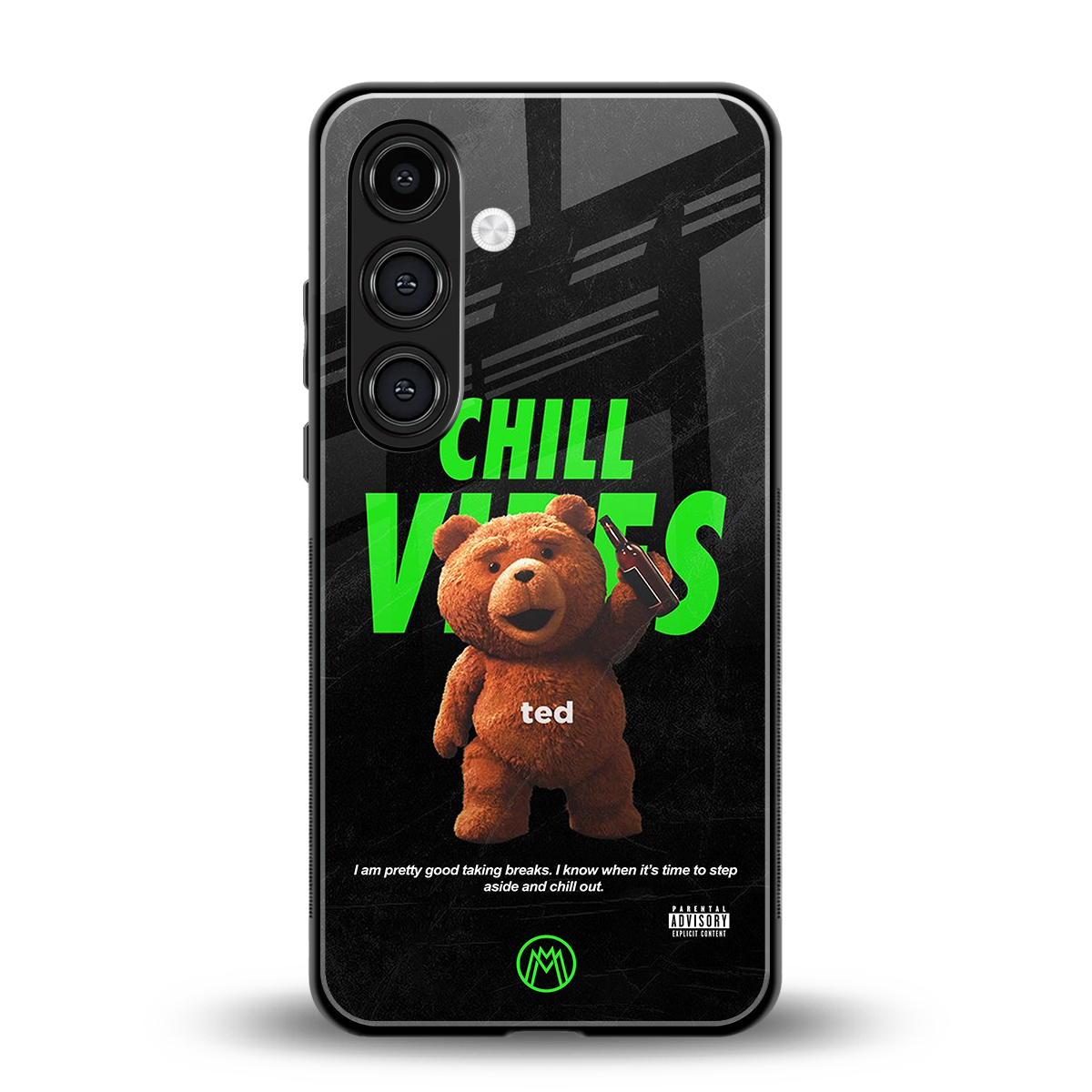 chill vibes back phone cover | glass case for samsung galaxy s24 fe