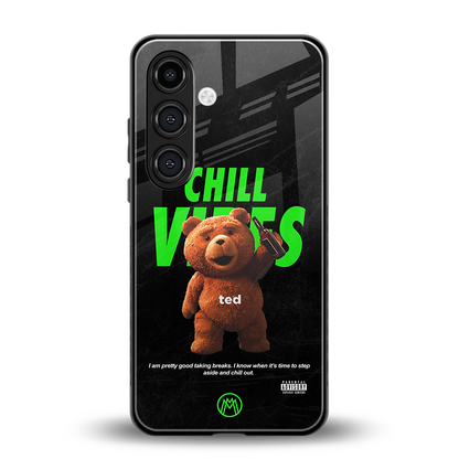 chill vibes back phone cover | glass case for samsung galaxy s24 fe