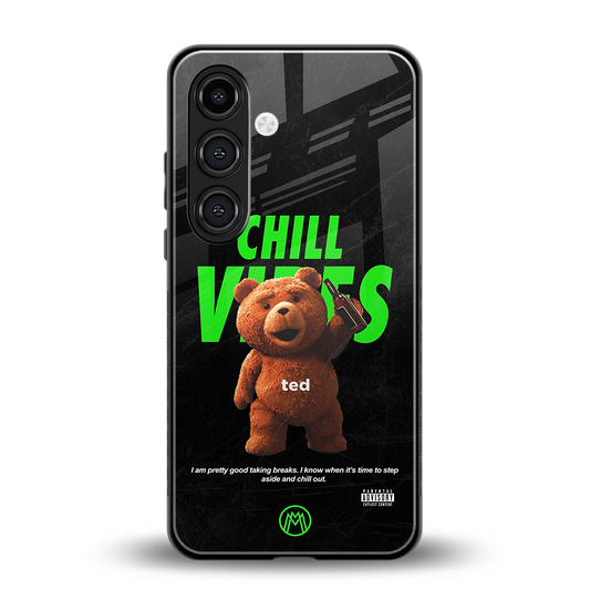 chill vibes back phone cover | glass case for samsung galaxy s24 fe