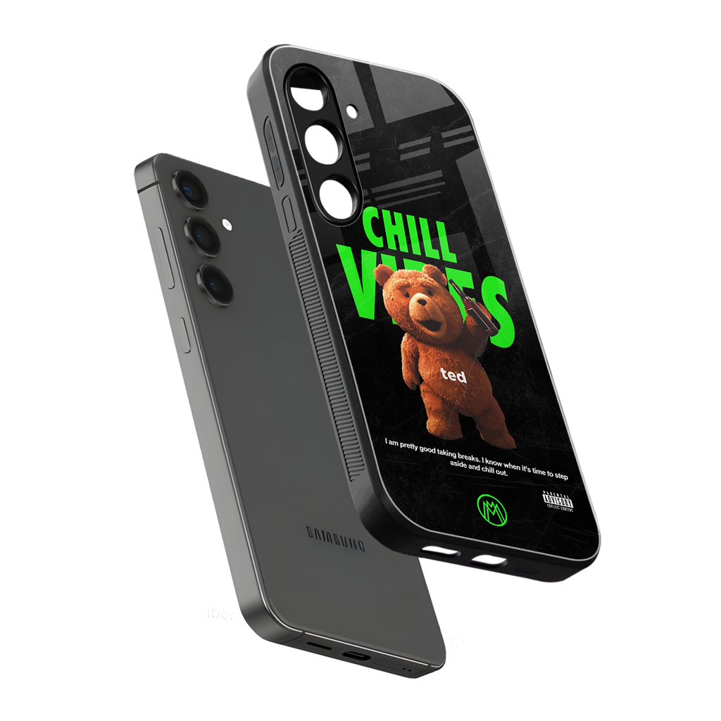 chill vibes back phone cover | glass case for samsung galaxy s24