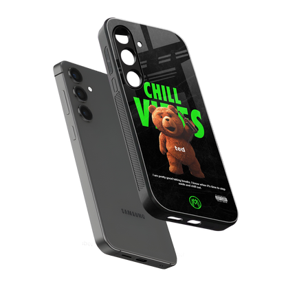 chill vibes back phone cover | glass case for samsung galaxy s24 fe