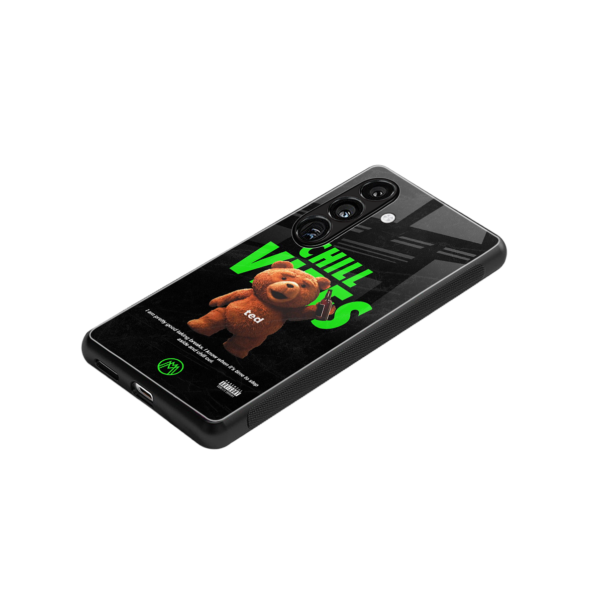 chill vibes back phone cover | glass case for samsung galaxy s24 fe