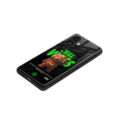 chill vibes back phone cover | glass case for samsung galaxy s24 fe