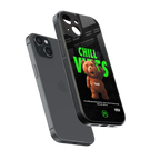 chill vibes back phone cover | glass case for iphone 15