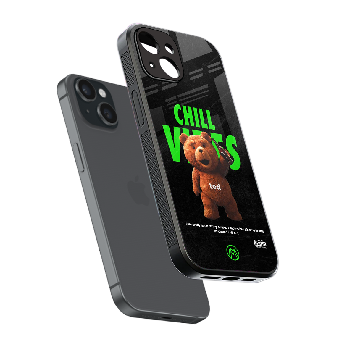 chill vibes back phone cover | glass case for iphone 15