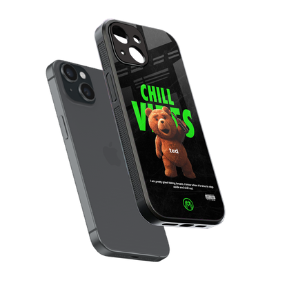 chill vibes back phone cover | glass case for iphone 15