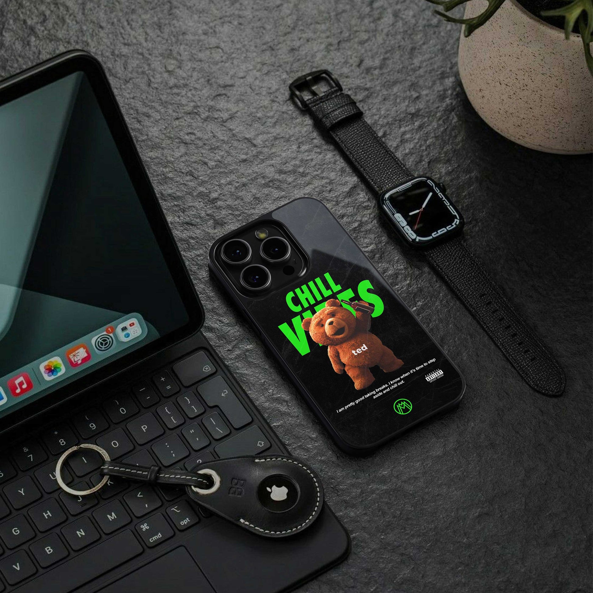 chill vibes back phone cover | glass case for samsung galaxy s24 ultra