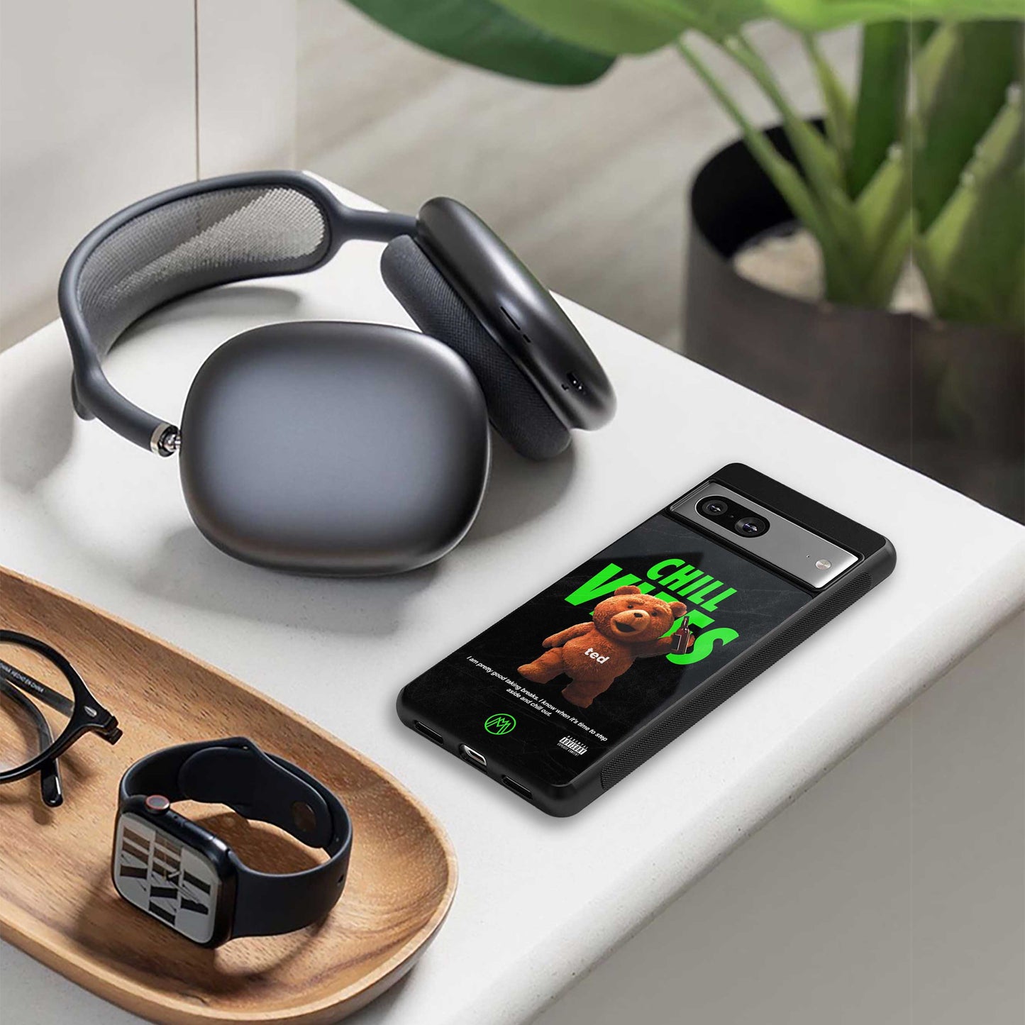 chill vibes back phone cover | glass case for iphone 16e