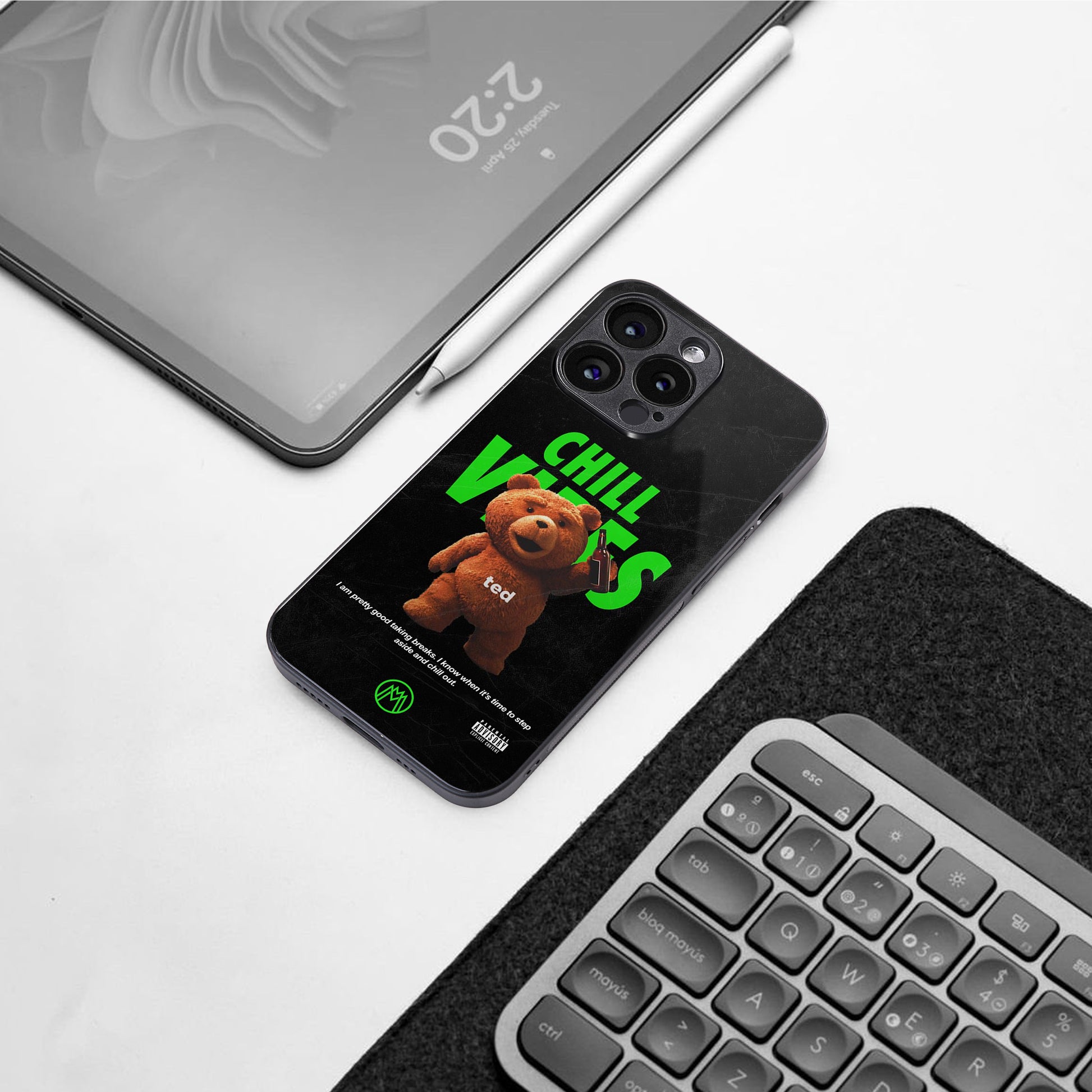 chill vibes back phone cover | glass case for google pixel 8 pro