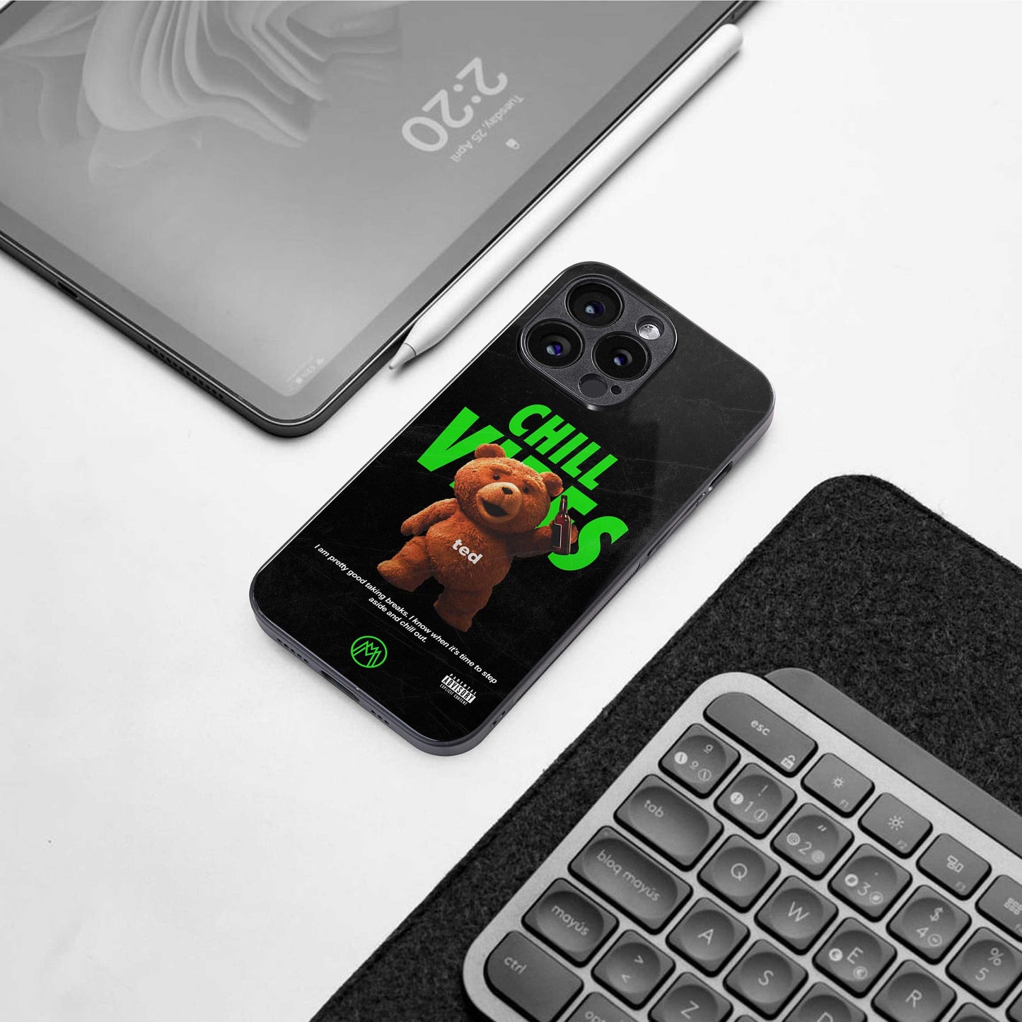 chill vibes back phone cover | glass case for iphone 14