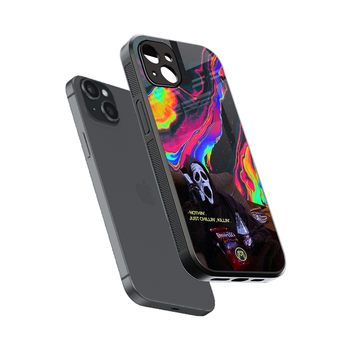 chillin killin back phone cover | glass case for iphone 15 plus