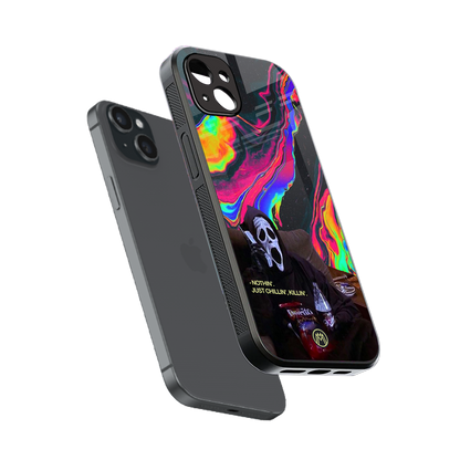 chillin killin back phone cover | glass case for iphone 14 plus