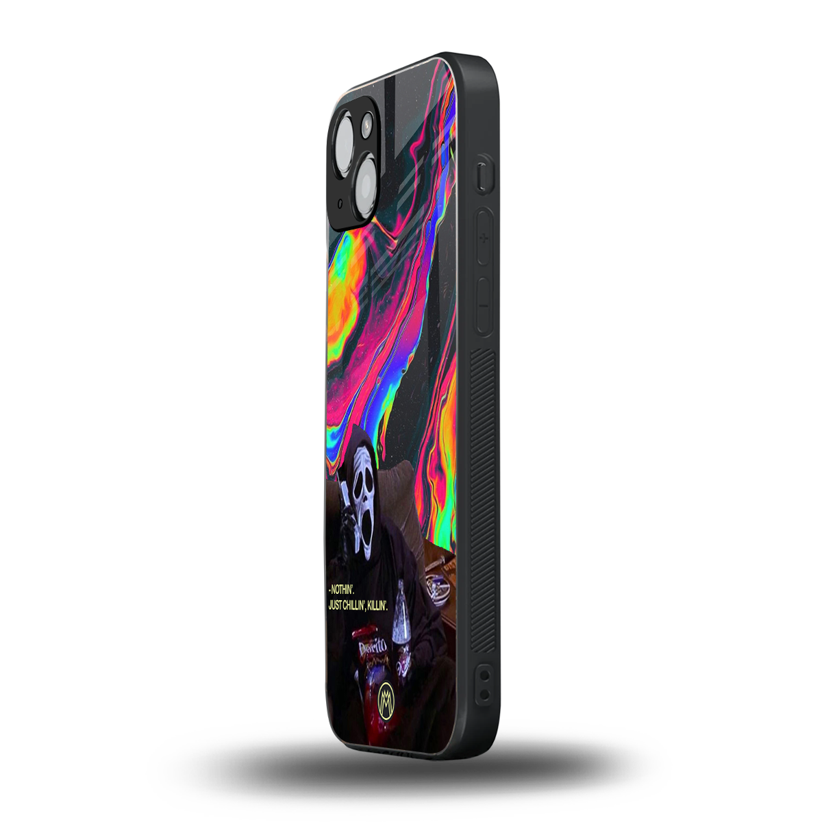 chillin killin back phone cover | glass case for iphone 15 plus