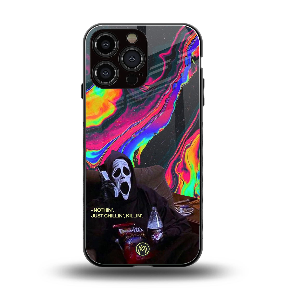 chillin killin back phone cover | glass case for iphone 15 pro max