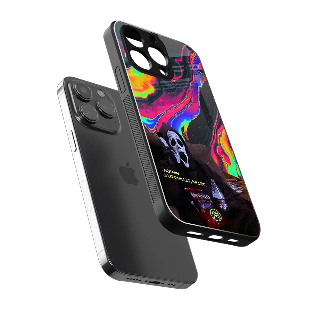 chillin killin back phone cover | glass case for iphone 15 pro max