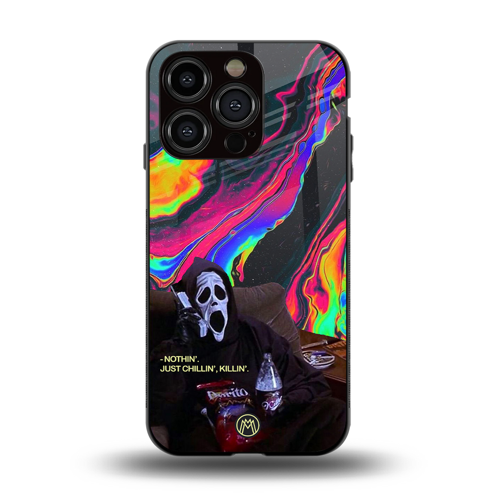 chillin killin back phone cover | glass case for iphone 15 pro