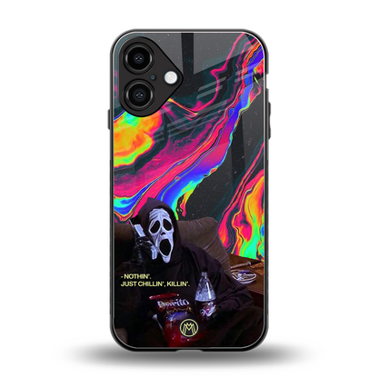 chillin killin back phone cover | glass case for iphone 16 plus