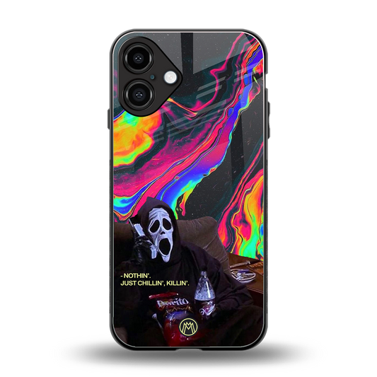 chillin killin back phone cover | glass case for iphone 16 plus