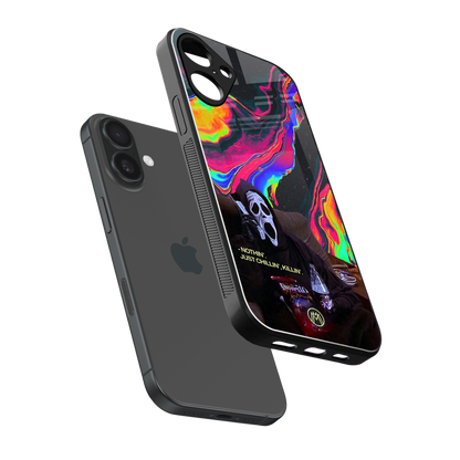 chillin killin back phone cover | glass case for iphone 16 plus