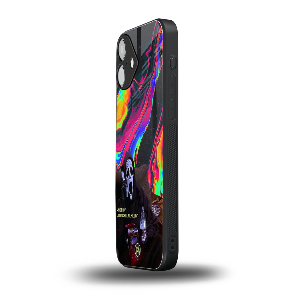 chillin killin back phone cover | glass case for iphone 16 plus