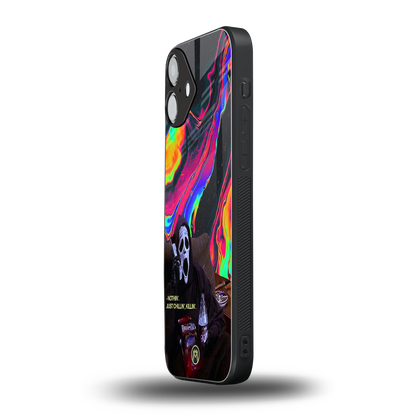 chillin killin back phone cover | glass case for iphone 16 plus