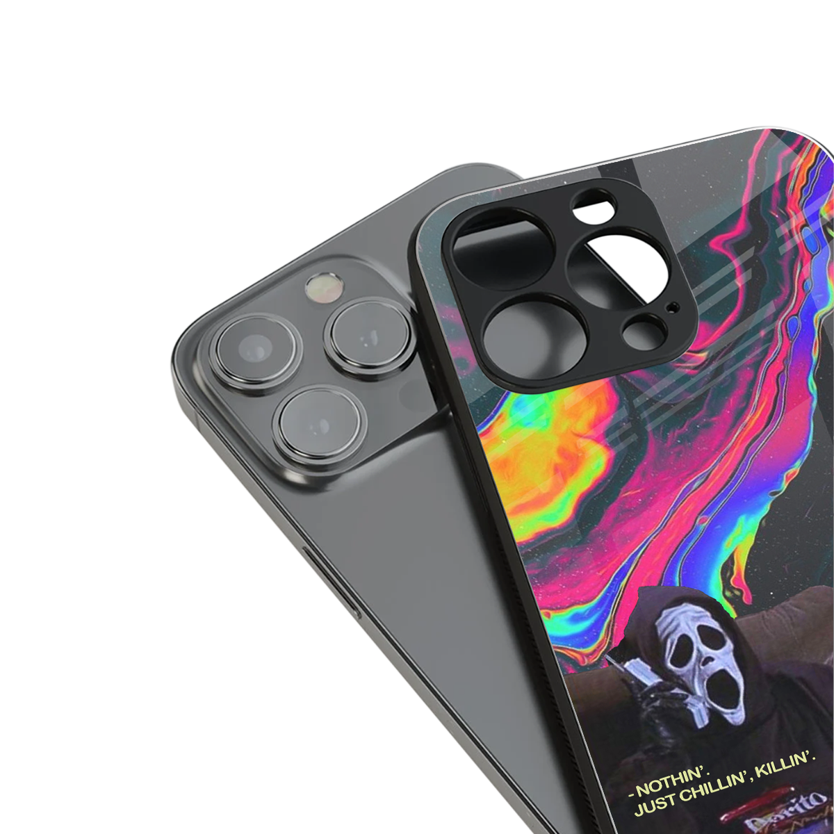 chillin killin back phone cover | glass case for iphone 13 pro