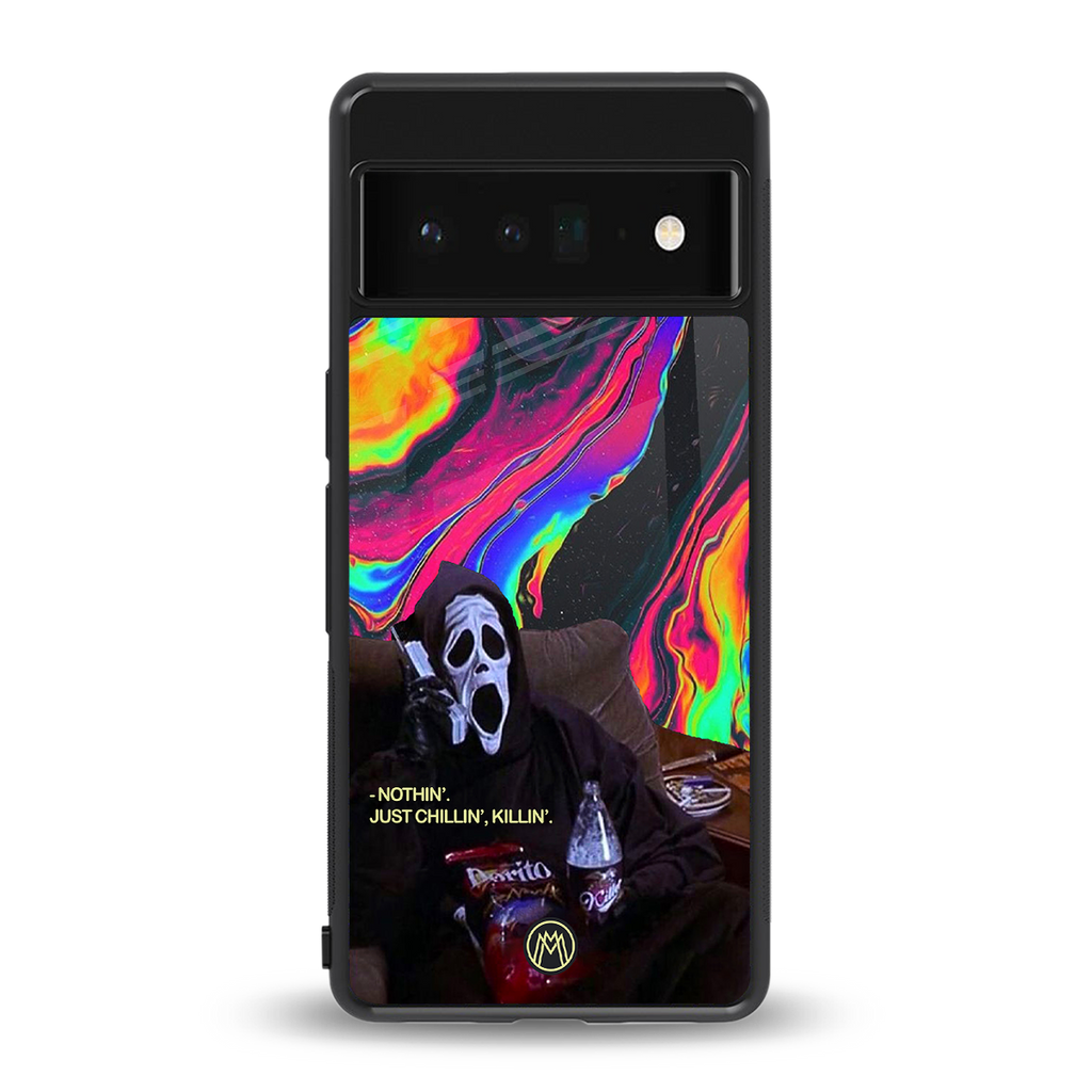 chillin killin back phone cover | glass case for google pixel 6 pro
