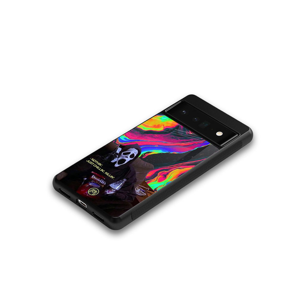 chillin killin back phone cover | glass case for google pixel 6 pro