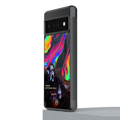 chillin killin back phone cover | glass case for google pixel 6 pro