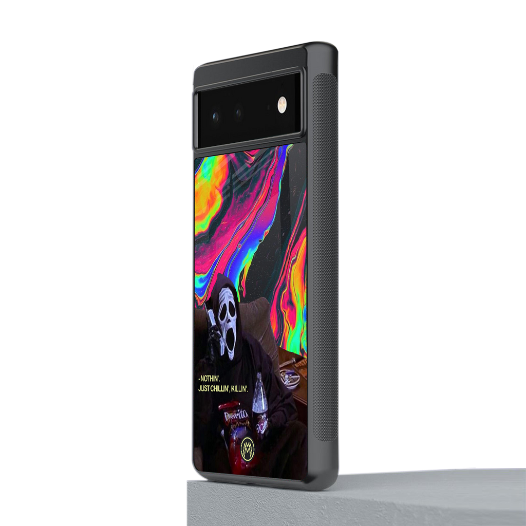 chillin killin back phone cover | glass case for google pixel 6