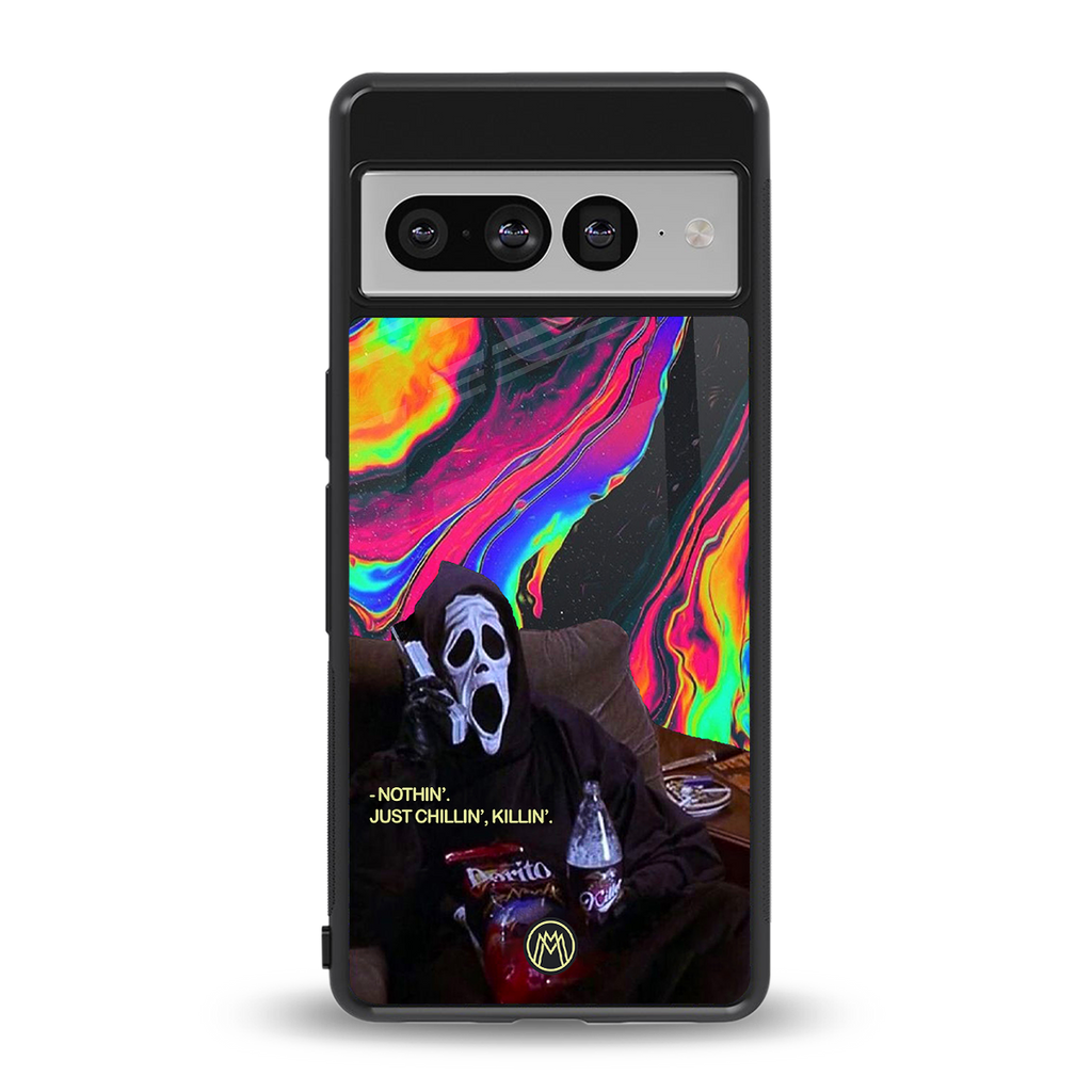 chillin killin back phone cover | glass case for google pixel 7 pro