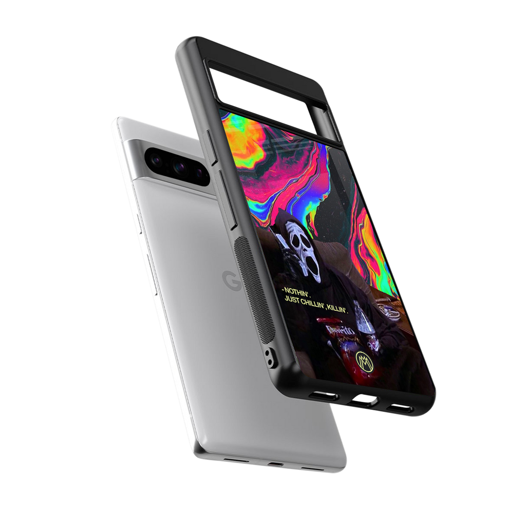 chillin killin back phone cover | glass case for google pixel 8 pro