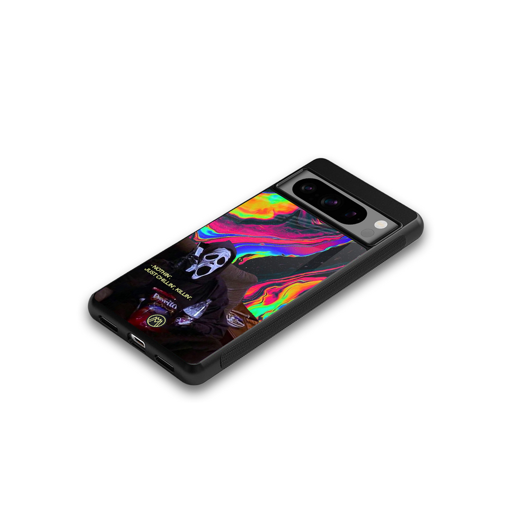 chillin killin back phone cover | glass case for google pixel 8 pro