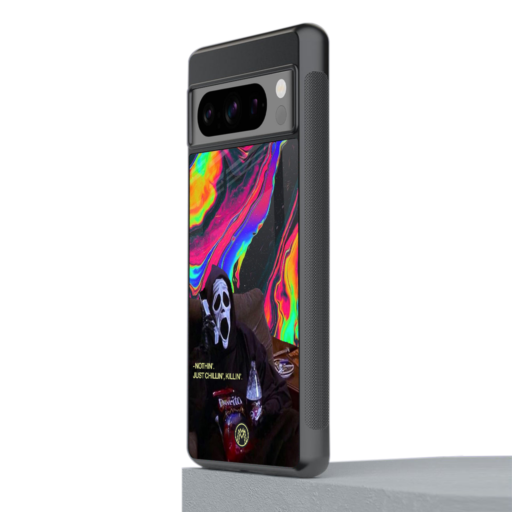 chillin killin back phone cover | glass case for google pixel 8 pro