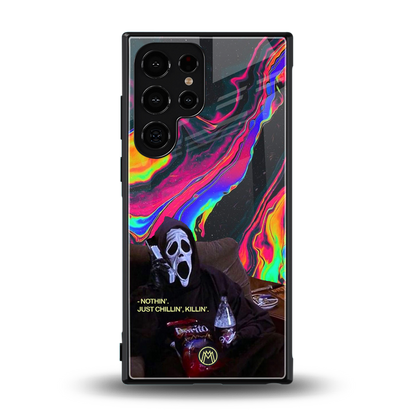 chillin killin back phone cover | glass case for samsung galaxy s23 ultra