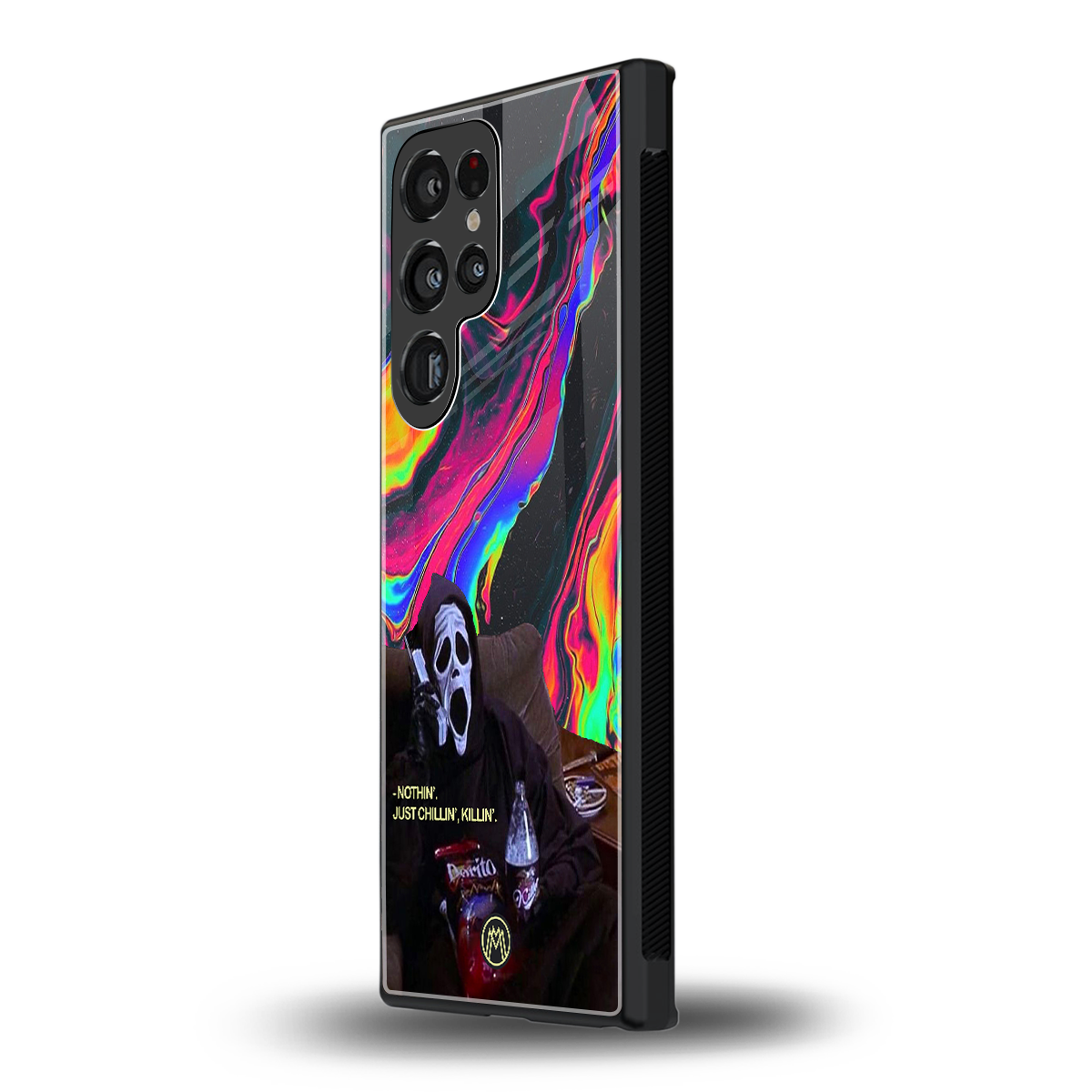 chillin killin back phone cover | glass case for samsung galaxy s23 ultra