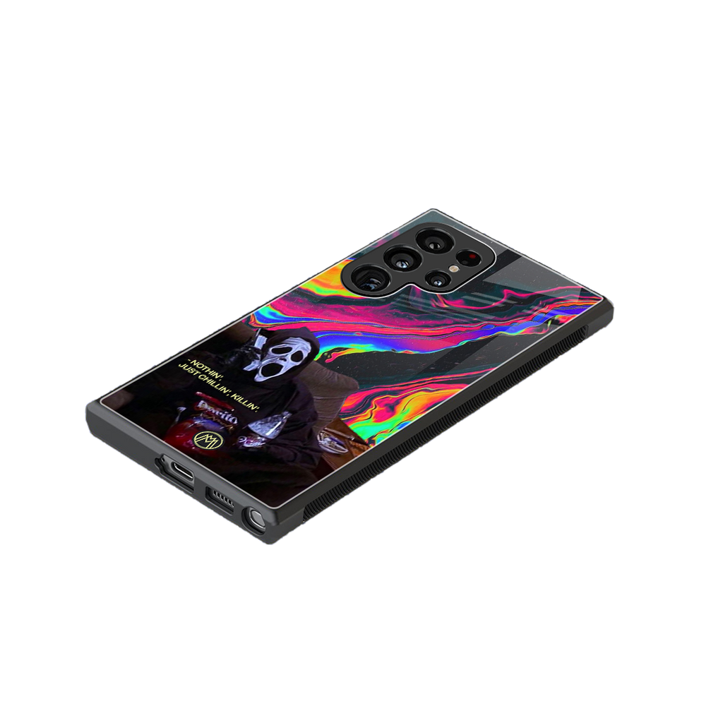 chillin killin back phone cover | glass case for samsung galaxy s23 ultra