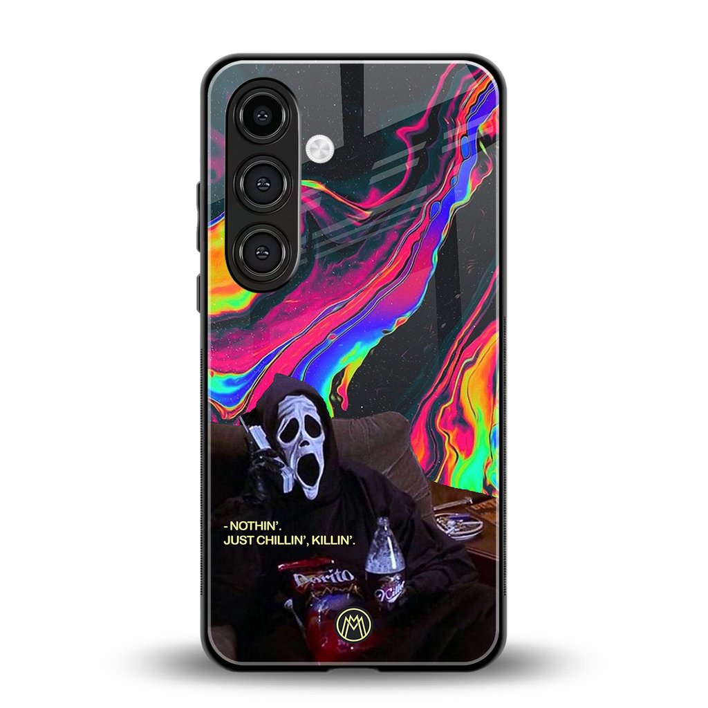 chillin killin back phone cover | glass case for samsung galaxy s23 plus