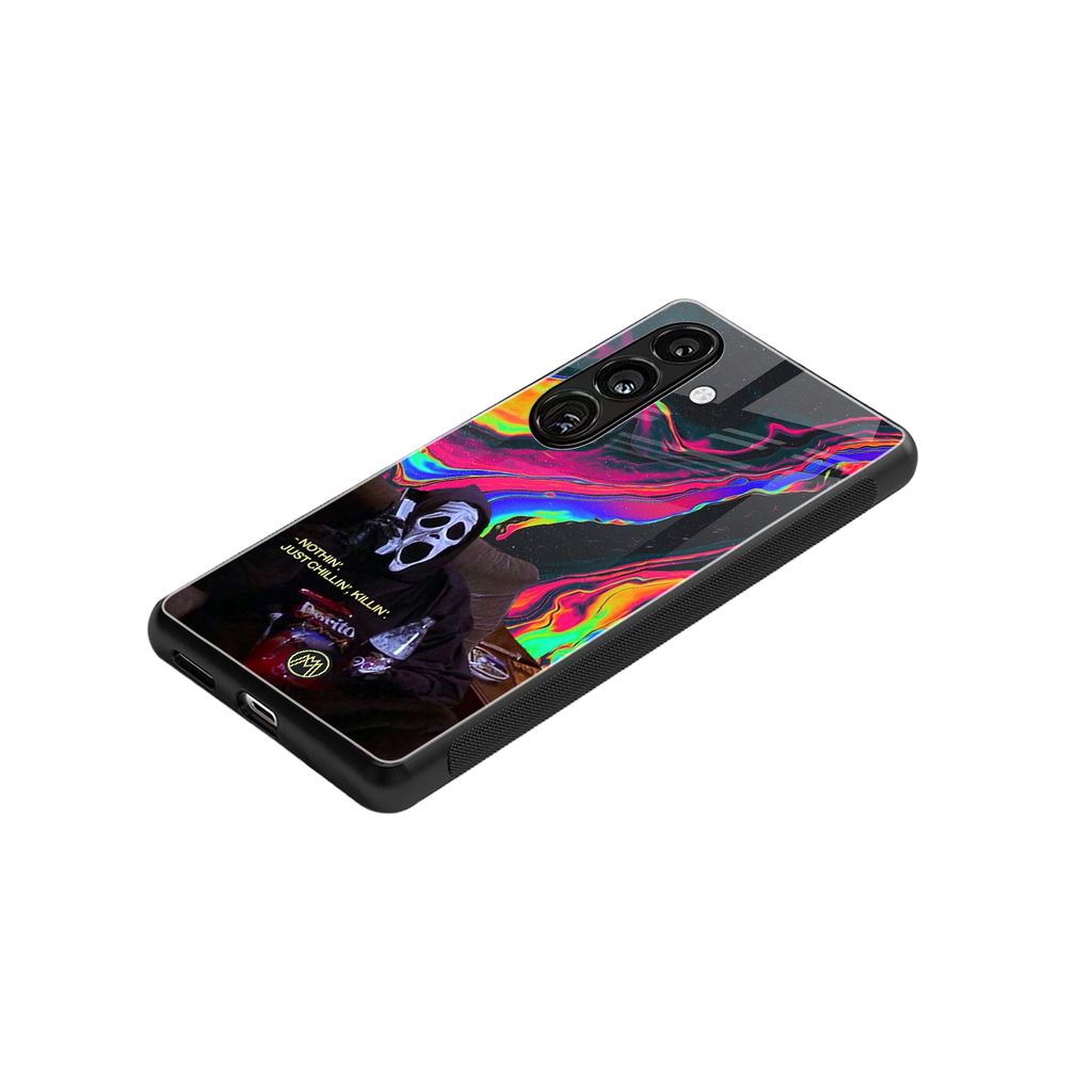 chillin killin back phone cover | glass case for samsung galaxy s23 plus