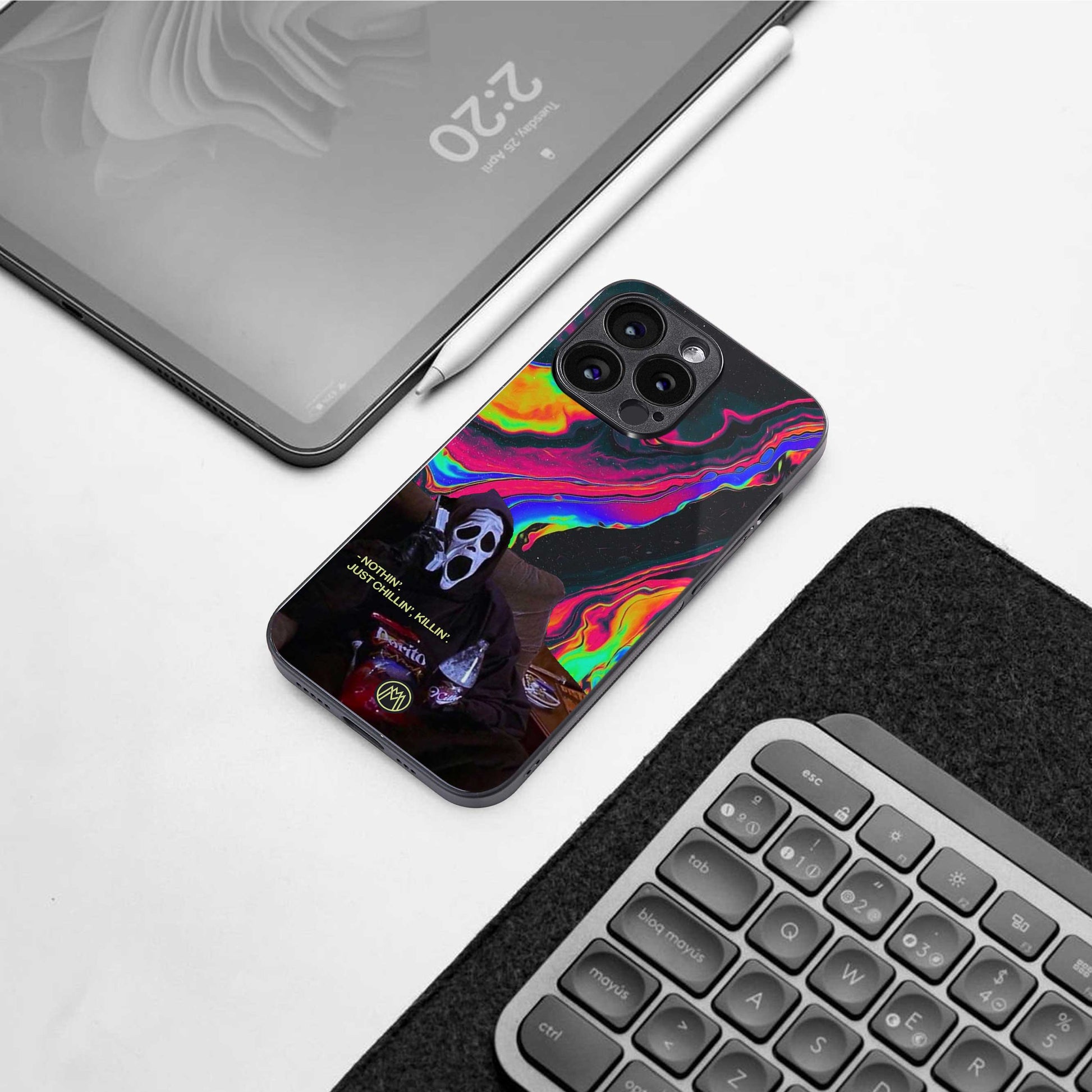 chillin killin back phone cover | glass case for samsung galaxy s24 ultra