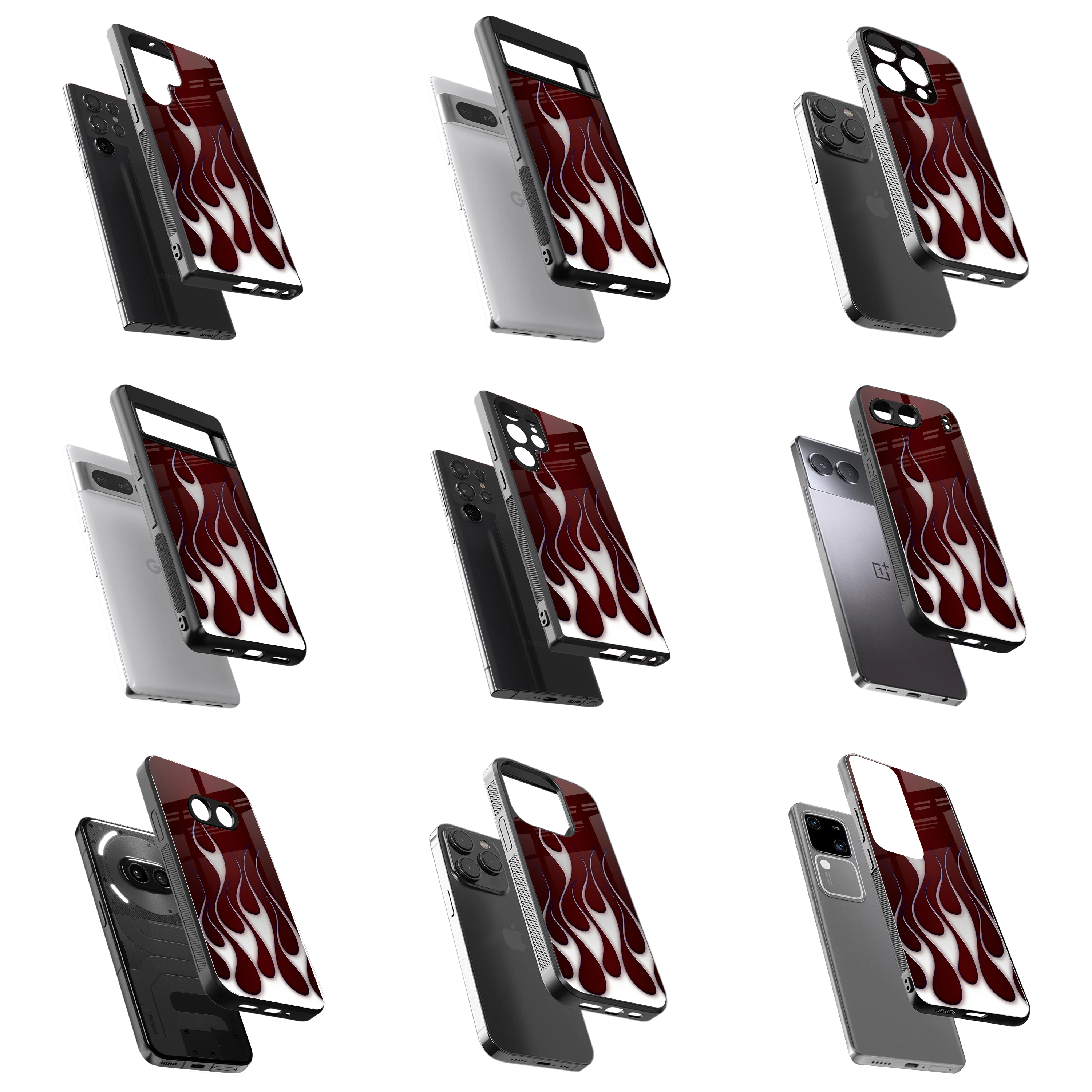 Durable Glass Back Mobile Case for iPhone, Samsung, OnePlus, Google Pixel, Redmi, Vivo, Oppo