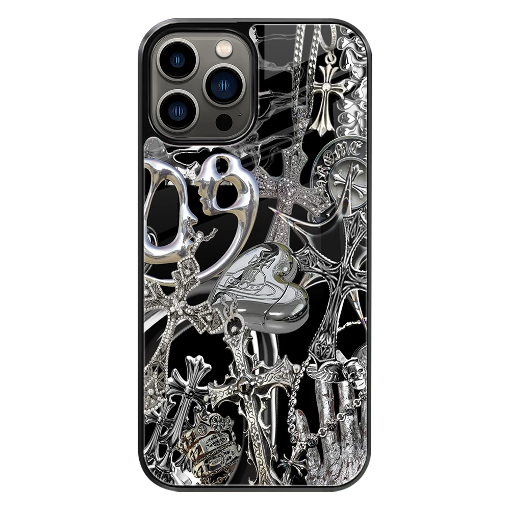 Premium Glass Back Mobile Phone Cover for iPhone, Samsung, OnePlus, Google Pixel, Redmi, Oppo, Vivo & Realme