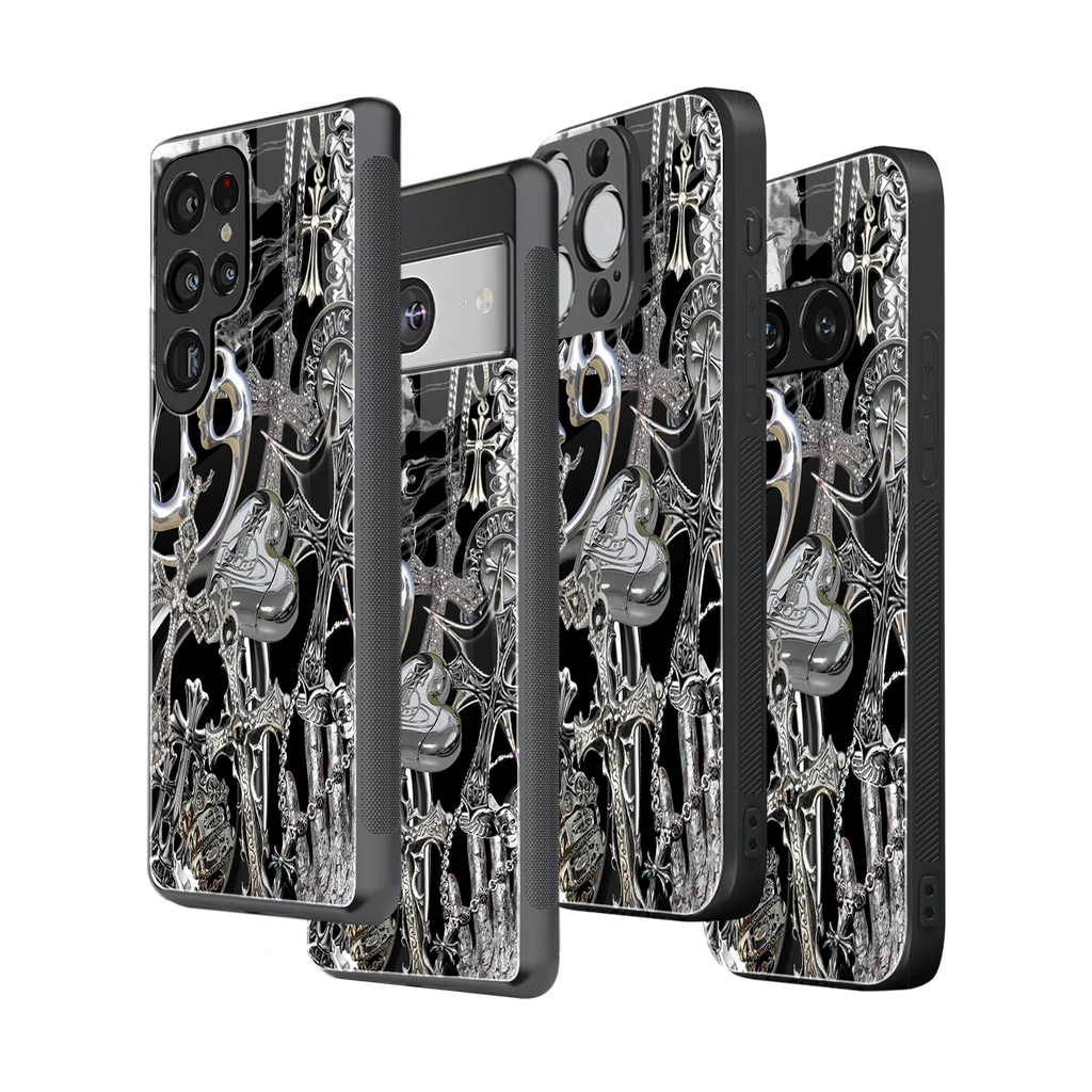 Stylish Glass Back Case for All Smartphones iPhone, Samsung, OnePlus, Pixel, Redmi, Oppo, Vivo, Motorola
